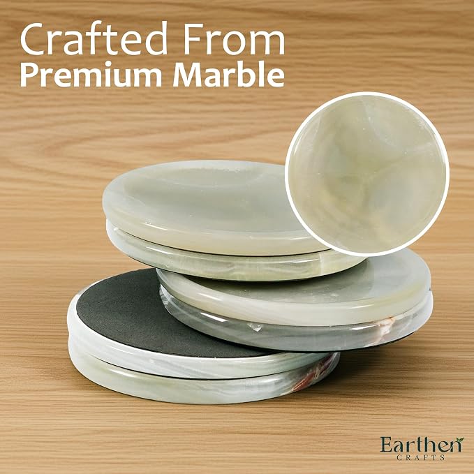 Cream Onyx Marble Coasters Set of 6 - Image 4