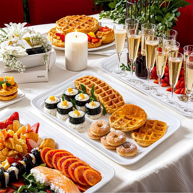 SUT 16" x 11" Large White Serving Trays, Appetizers, Charcuterie, Desserts and - Image 3