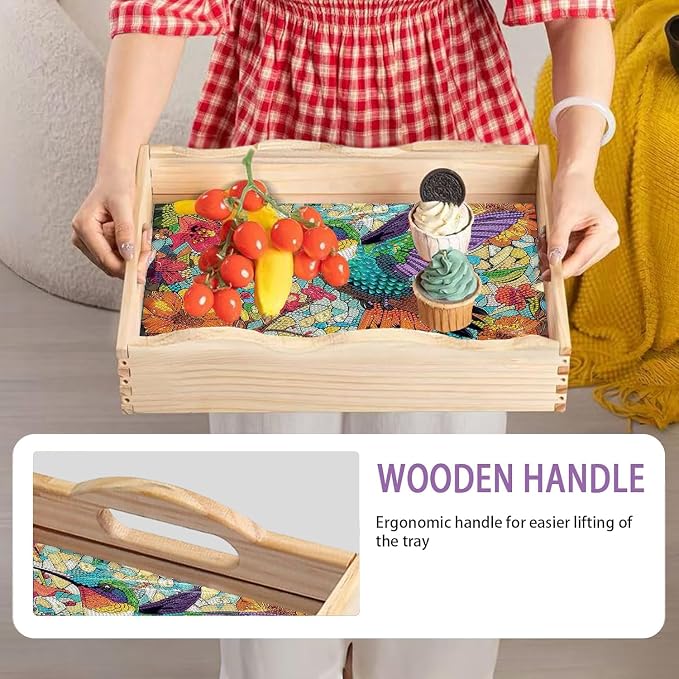 EWJRNSF Diamond Art Kits for Adults Wooden Serving Trays - Image 6