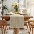 Wracra Rustic Linen Table Runner, Coffee Table Runners 72 inches Long | Raised by Wracra