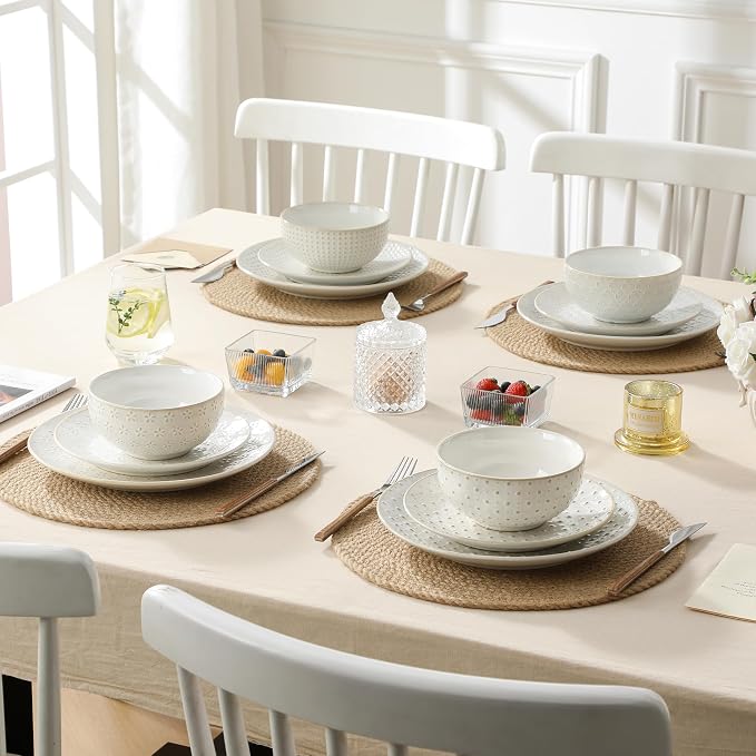 MALACASA 24-Piece Farmhouse Dinnerware Set - Image 7