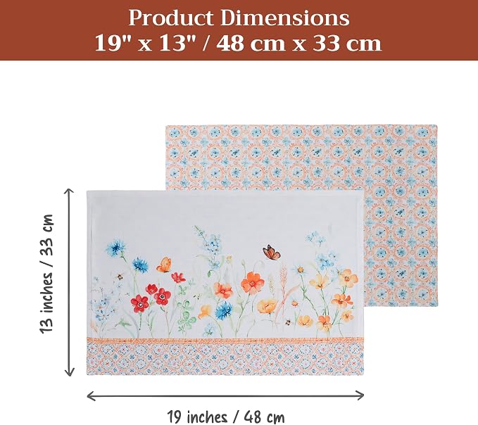 Maison d' Hermine Placemats Set of 4 Reusable 100% Cotton | Cloth Place Mats - Image 7