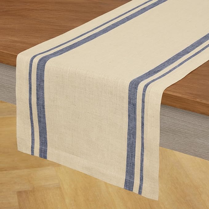 Solino Home 100% Linen Table Runner, 14 x 60 in, coffee tables, small dining - Image 2