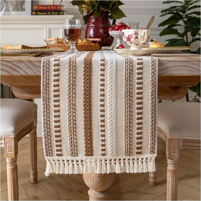 Caflife Boho Table Runner 60 Inchs Long, Dining Room Home Decor by Caflife