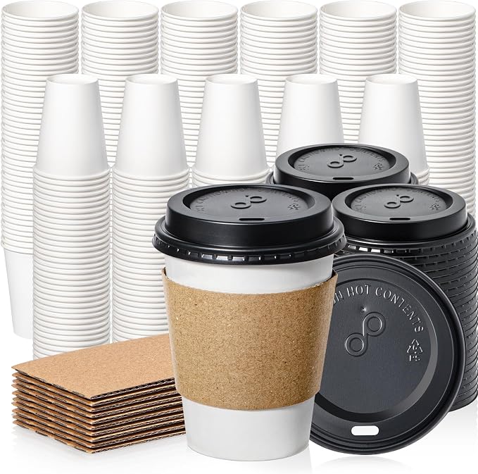 Fit Meal Prep 500 Pack 12 oz Disposable Coffee Cups by FMPBRANDS