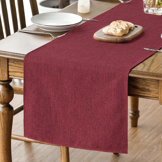 Artoid Mode Dark Red Table Runner, Seasonal Christmas Valentine's Washable by ArtoidMode