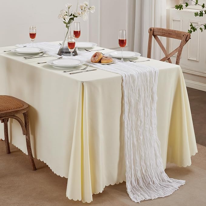 AGIRL 6 Pack White Cheesecloth Table Runner 10FT Fall Boho Gauze Home Decor | - Image 8