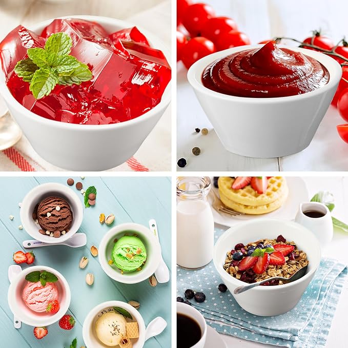 12 Pcs 8 oz Porcelain Bowls Small Dessert Bowls Porcelain Broth Cups Soup - Image 5