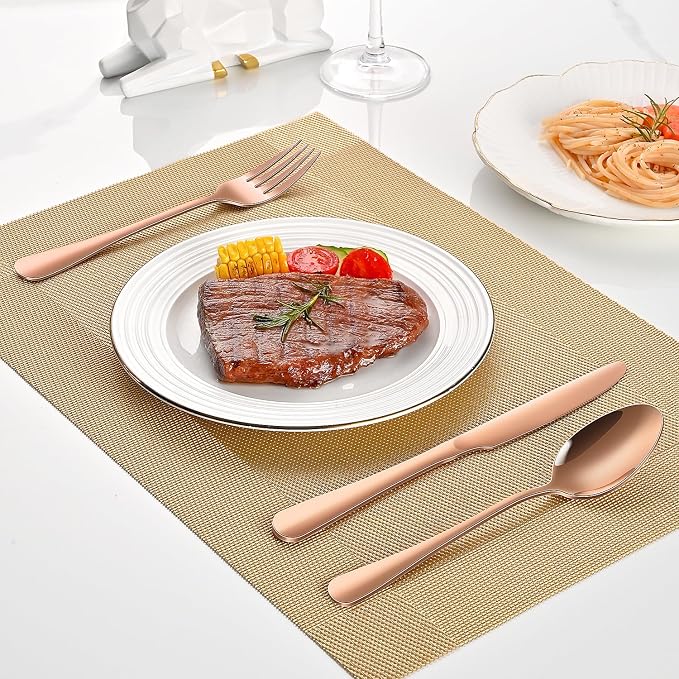 Rose Gold 30-Piece Flatware Sets Service - Image 7