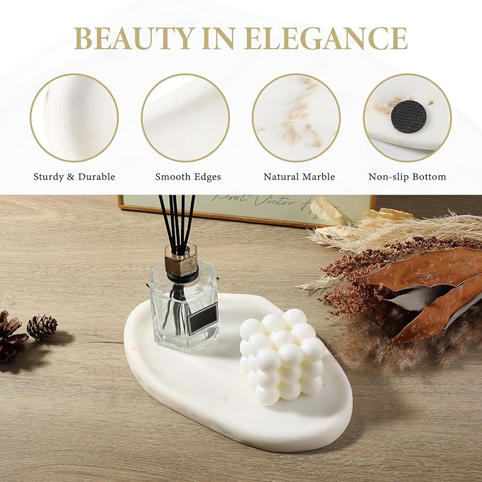 Luxurious White Marble Vanity Tray, Cloud Shape Serving Stone Key Tray - Image 2