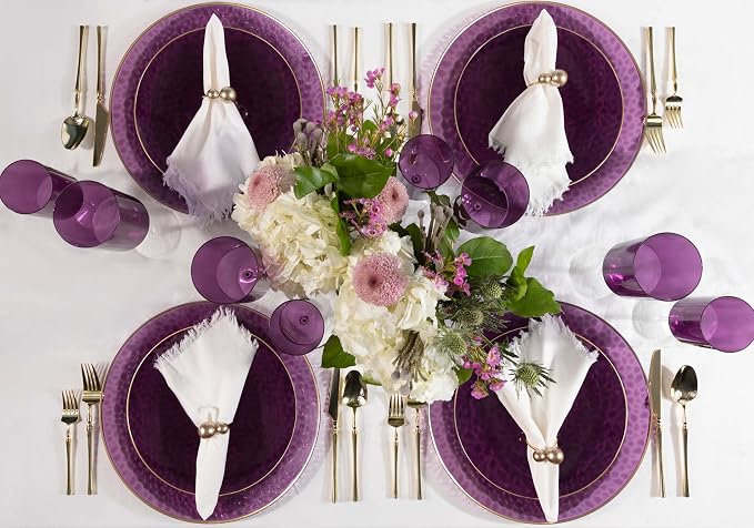 PLASTICPRO 32 Piece Combo Plates Set includes 16-7'' inch Plates & 16-10'' inch - Image 2