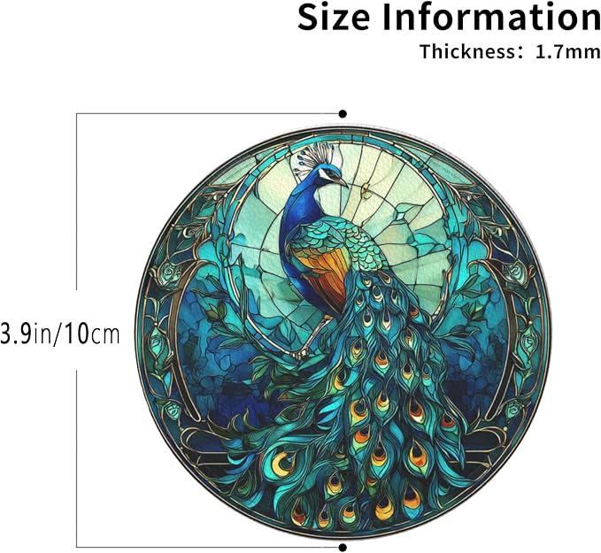 Insect Coasters Leather Round Drink Coasters 6 Pcs Set - Image 3