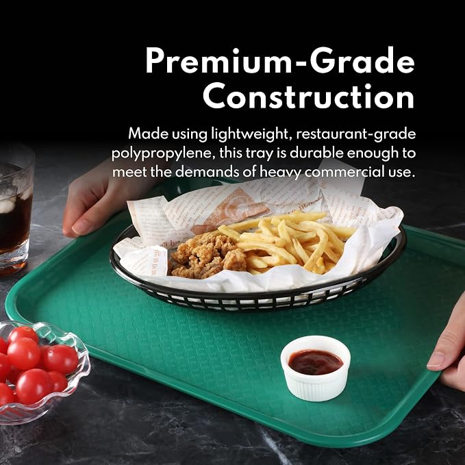 New Star Foodservice Fast Food Tray, 12 x 16 Inch Reusable Plastic Cafeteria - Image 4