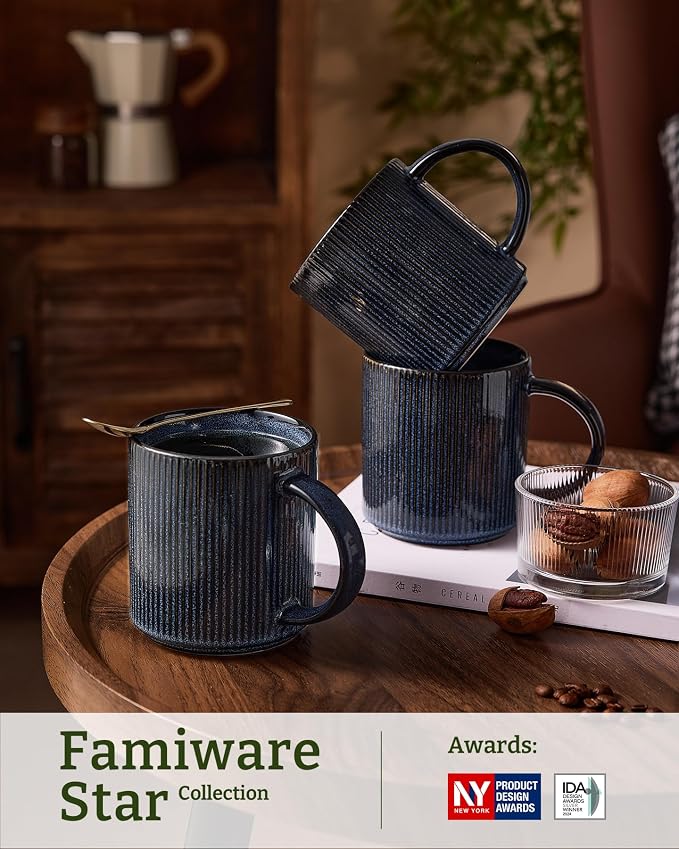 famiware Coffee Mug Set for 4, Star 16 oz Catering Mugs Cup Set - Image 3