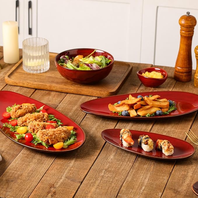 vicrays Large Oval Serving Platters, Stackable Serving Trays Serving Plates - Image 6