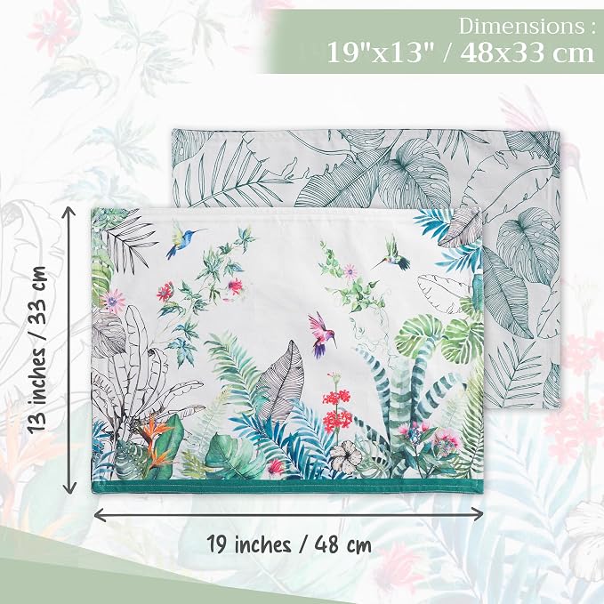 Maison d' Hermine Placemats Set of 4 Reusable 100% Cotton | Cloth Place Mats - Image 4