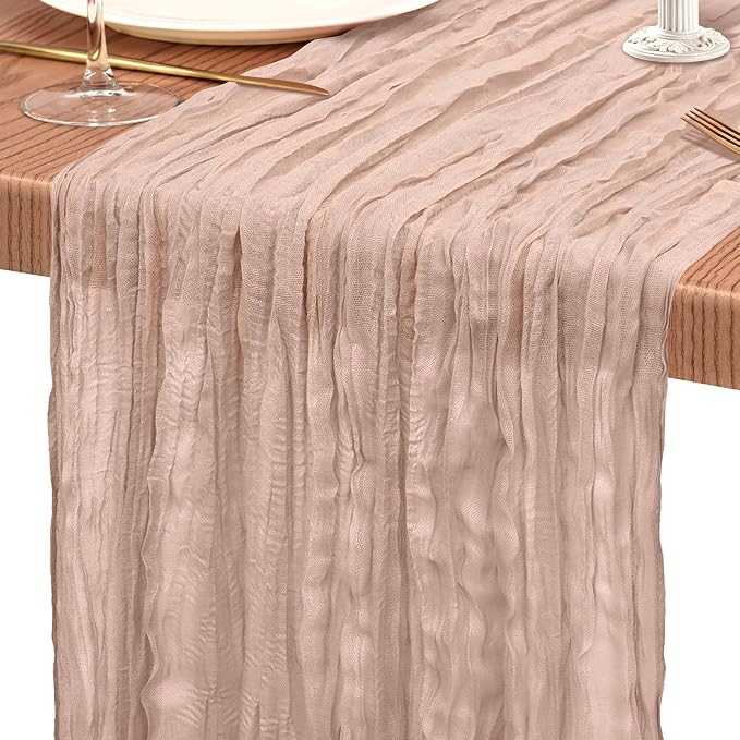 18 Pack Cheesecloth Table Runner 10FT Dusty Pink Table Runner Boho Gauze Cheese - Image 9