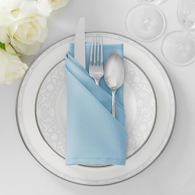 Lann's Linens Set of 12 Cloth Dinner Napkins, 17-inch Polyester Napkins - Image 4