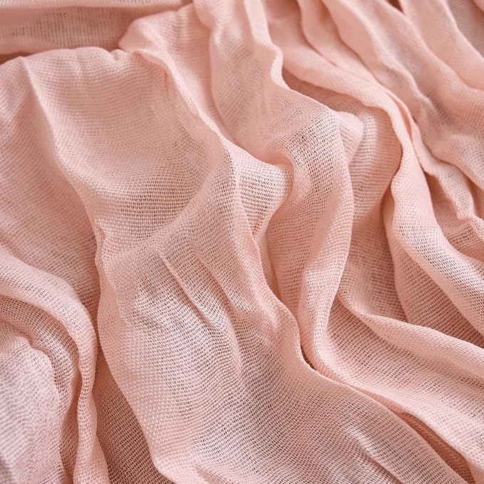 Asee'm 4pcs Cheesecloth Table Runner 120 Inches Dusty Pink Boho Gauze Cheese - Image 5