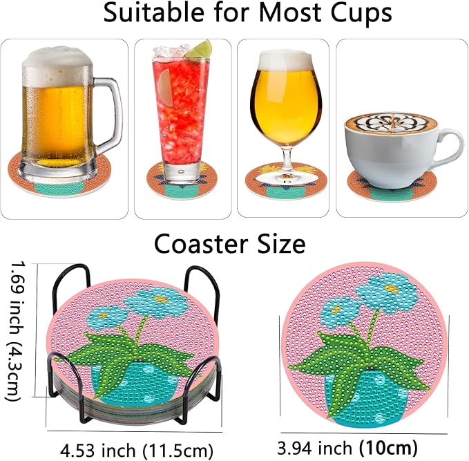 TDOOW Diamond Art Coasters Kits, Diamond Art Kits - Image 6