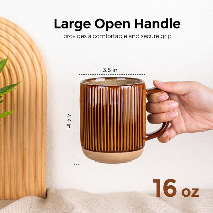 GBhome Coffee Mugs Set of 4, 16 oz Coffee Cups - Image 3