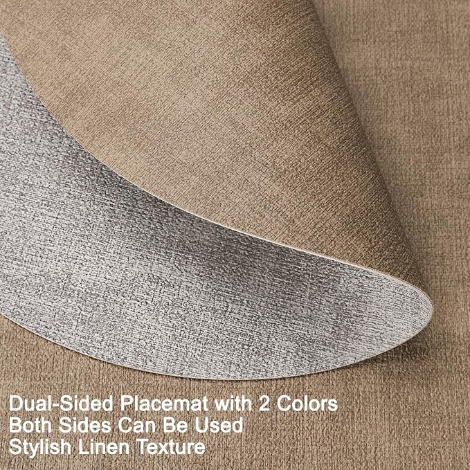 Faux Leather Placemats Set of 6, Dual Sided - Image 2