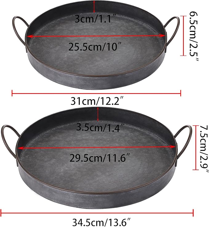 Hipiwe Industrial Style Metal Iron Tray - Image 4