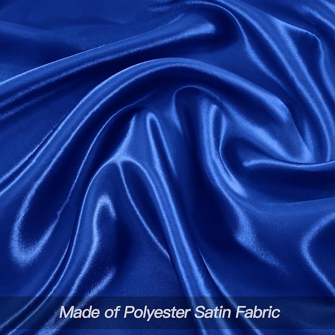 P Pothuiny 24 Pcs Royal Blue Satin Napkins 17 x 17 in, Satin Cloth Napkins | - Image 4