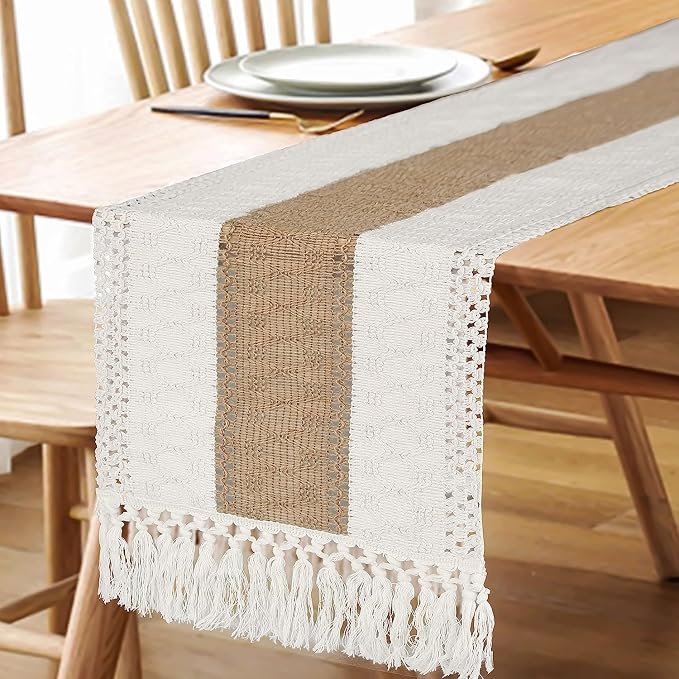 Boho Table Runner for Fall Home Decor 12x90 Rustic - Image 5