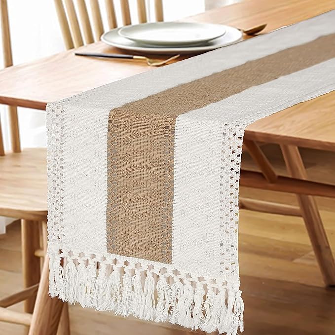 Boho Table Runner for Fall Home Decor 12x36 Rustic - Image 5
