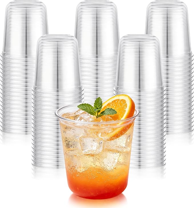KesaPlan 150 Pcs 12oz Plastic Clear Cups, Disposable Wine Cocktail Glasses | by KesaPlan