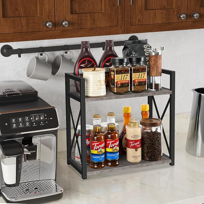 YINMIT Countertop Shelf Organizer, Coffee Bar Accessories, Spice Rack, Coffee - Image 2
