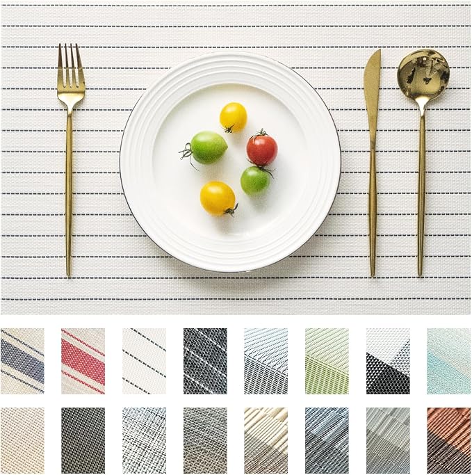 Placemats Set of 12 Vinyl/Plastic Woven Place Mats by Unknown