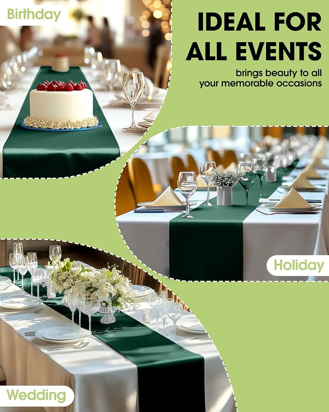 Pureegg Emerald Green Plastic Table Runners - Image 6