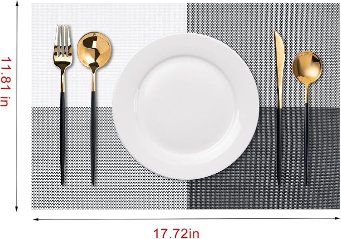 Placemats Set of 6 Washable Indoor | Outdoor Vinyl Place Mats - Image 2