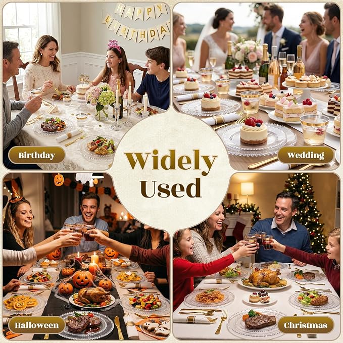 175pcs Plastic Dinnerware Set Clear 25 Guests - Image 7