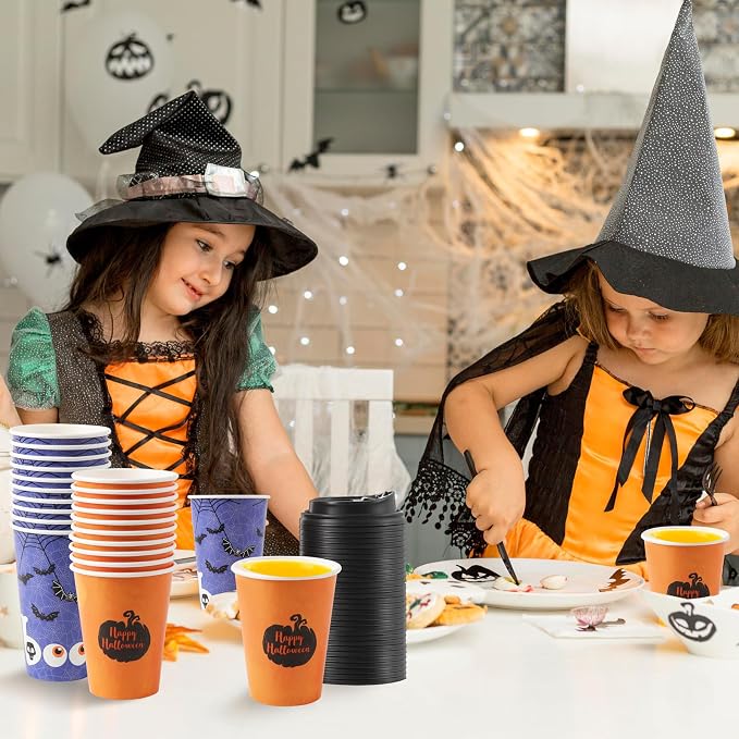 Tamone 100 PACK Halloween Cups 16OZ Disposable Coffee Cups - Image 7
