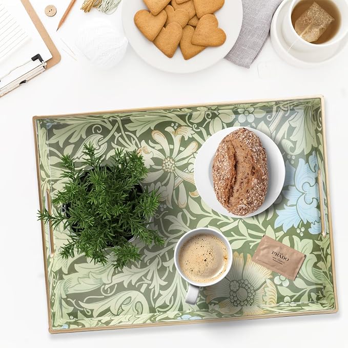 Spsyrine Serving Tray with Handles, Plastic Decorative Tray - Image 2