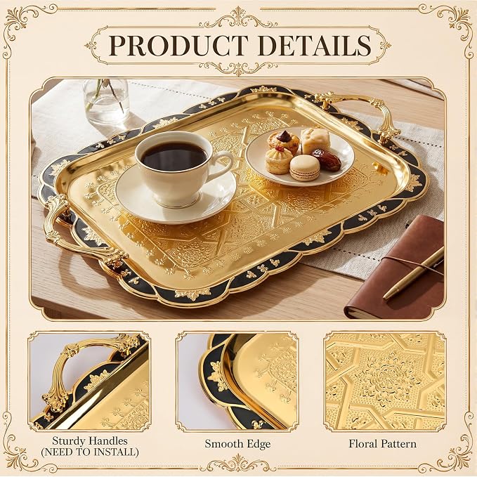 3 Pack Metal Serving Trays - Image 7