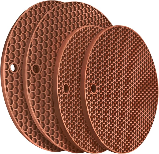 Silicone Trivets for Hot Dishs, 7 Inch & 9 Inch Heat Resistant Silicone Hot by QPIXDIGITAL