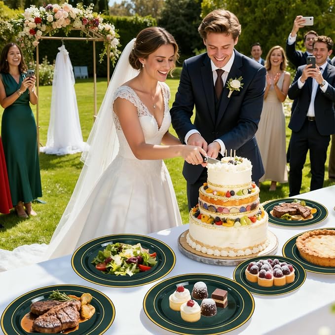 175PCS Green Plastic Plates - Image 6
