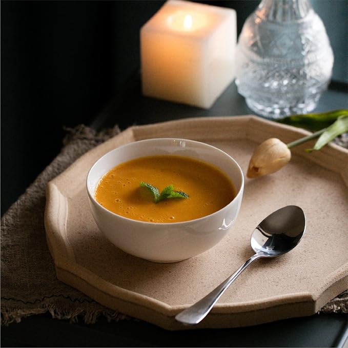 Brew To A Tea BTaT- White Soup Bowls Set of 12, 16 Ounces, Porcelain Dishes - Image 4