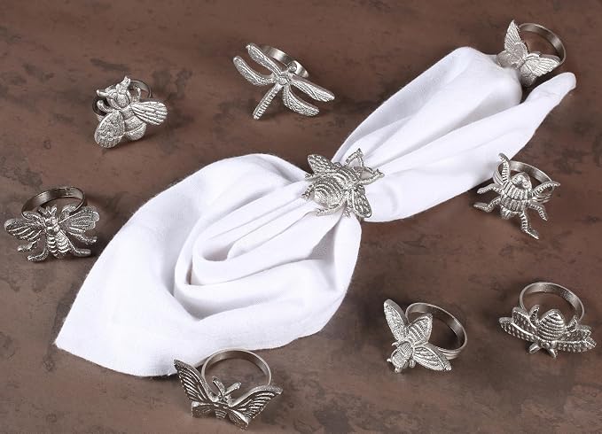12-Pack Assorted Metal Napkin Rings - Image 5