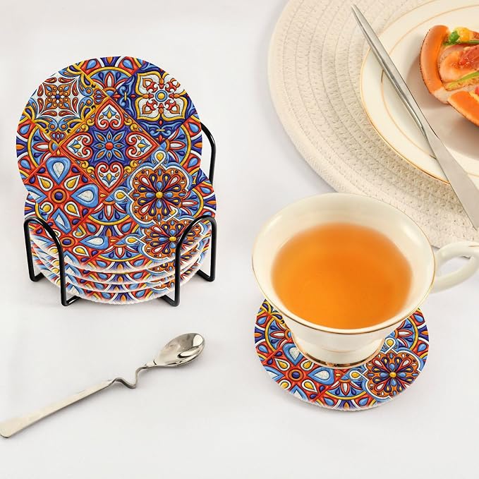 YETTASBIN Mexican Talavera 6 Pcs Drink Coasters - Image 5