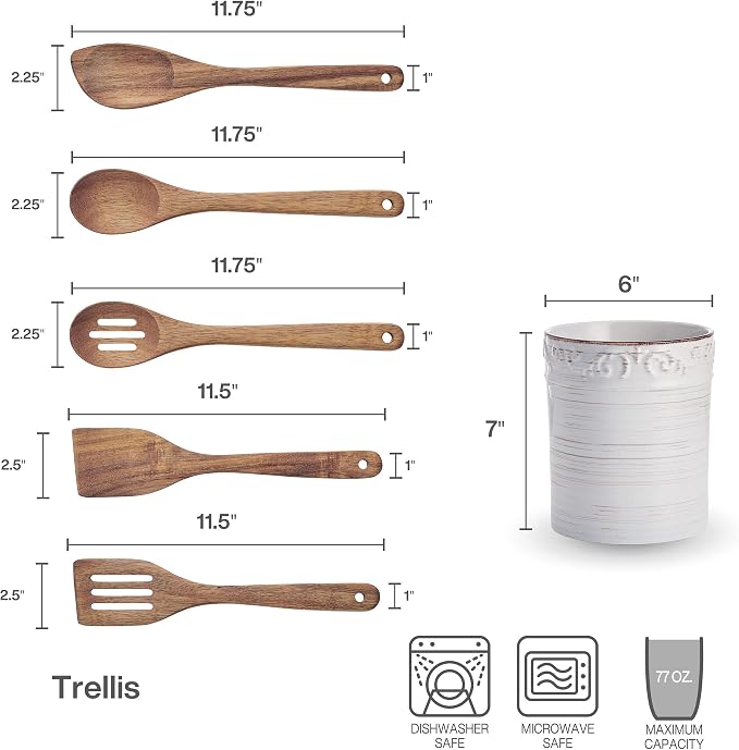 Pfaltzgraff Trellis Utensil Crock, 7x6 inch - Image 2