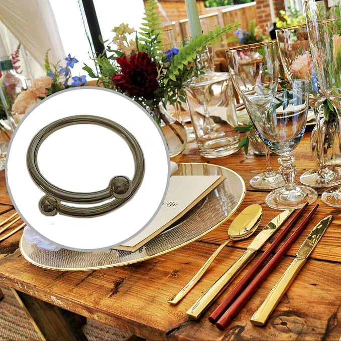 8 Pcs Black Napkin Rings - Image 5