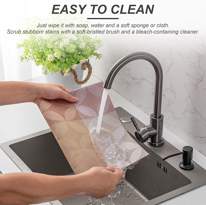 Placemats Set of 4 Washable Indoor | Outdoor Vinyl Place Mats - Image 3