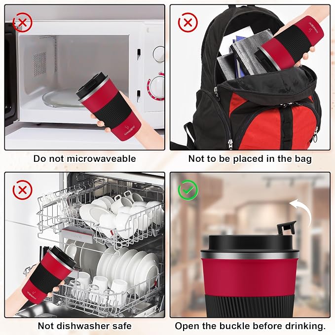 MOMSIV 17oz Travel Coffee Mug, Insulated Coffee Cup - Image 6