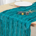 3 Pack Teal Green Cheesecloth Table Runner 120 Inch Boho Wedding Decor | by Fixwal
