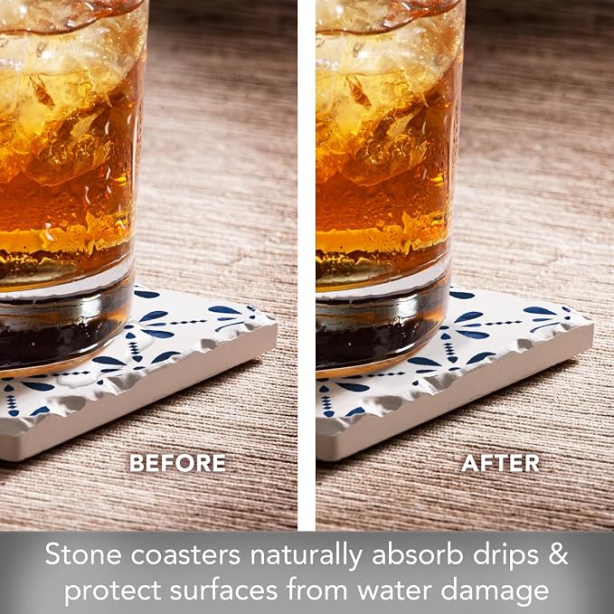 Thirstystone Sorrento Lemons 4 Pack Assorted Tumbled Tile Stone Coasters | 4" - Image 4